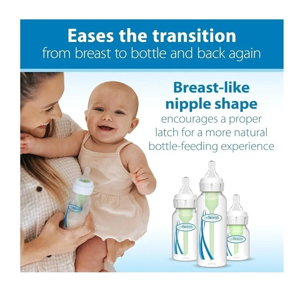 Dr. Brown'S Natural Flow Level 1 Narrow Baby Bottle‎ Silicone Nipple, Slow Flow